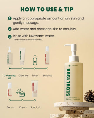 KSECRET Seoul 1988 Cleansing Oil: Pine Cica 1% + Probiotics 200mL - Kbeauty Canada