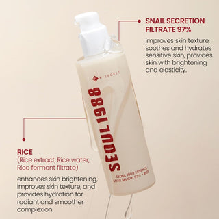KSECRET Seoul 1988 Essence: Snail Mucin 97% + Rice 100mL - Kbeauty Canada