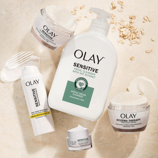 OLAY Sensitive Eczema Therapy Face Moisturizer Skin Relief Cream Fragrance-Free Skin Care Treatment with Colloidal Oatmeal 50mL