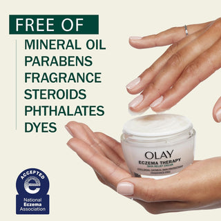OLAY Sensitive Eczema Therapy Face Moisturizer Skin Relief Cream Fragrance-Free Skin Care Treatment with Colloidal Oatmeal 50mL